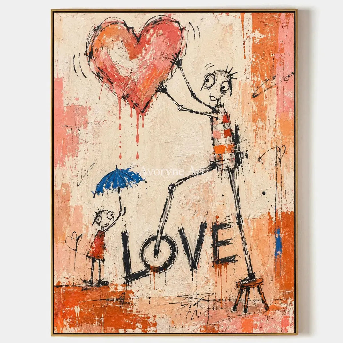 Distant Reverberation, hand-painted graffiti figure wall art by Caleb Monroe