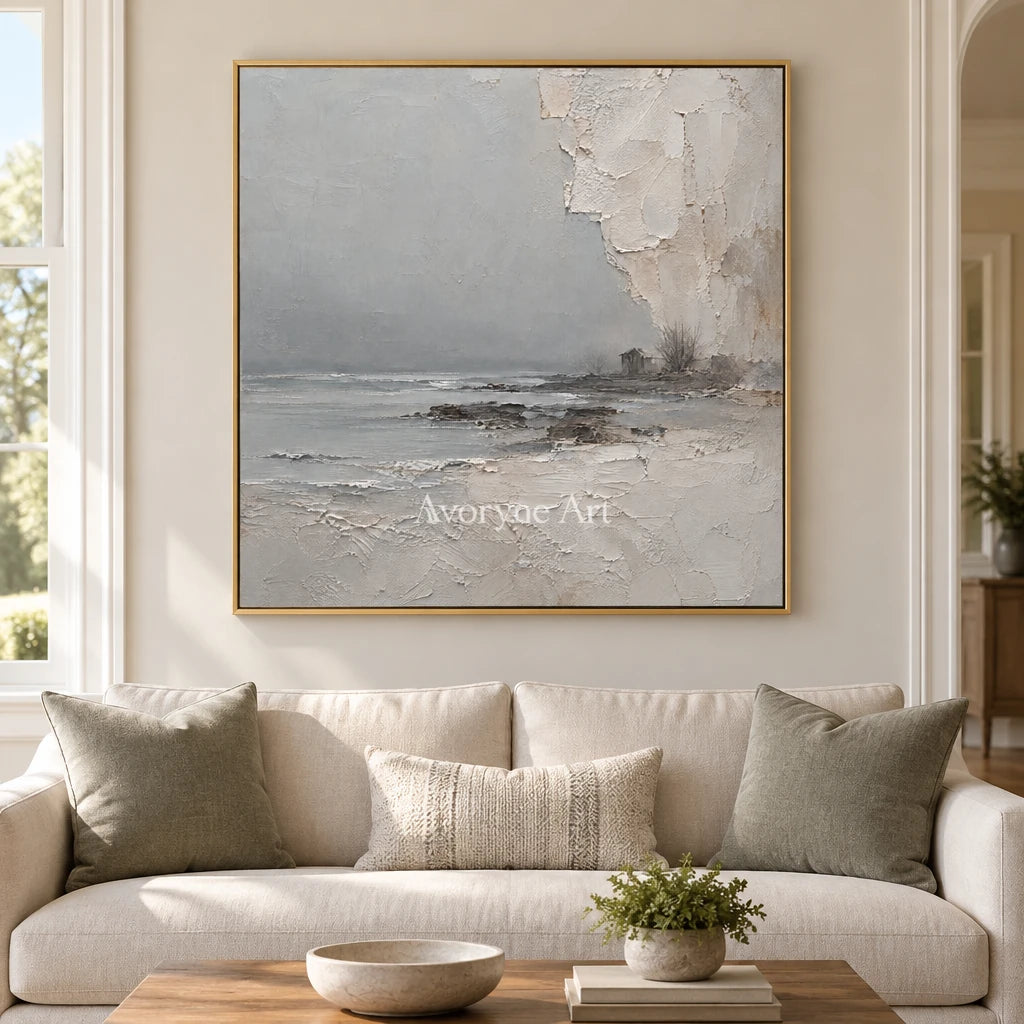 Chalkwater: Gray Coastal Texture Art — living gold