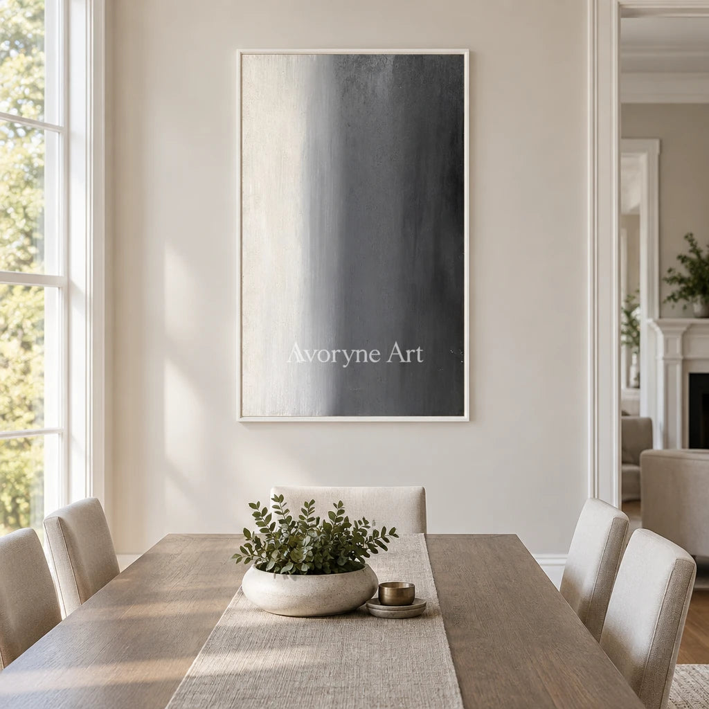 Aster Summit: Gray Gradient Abstract — dining white