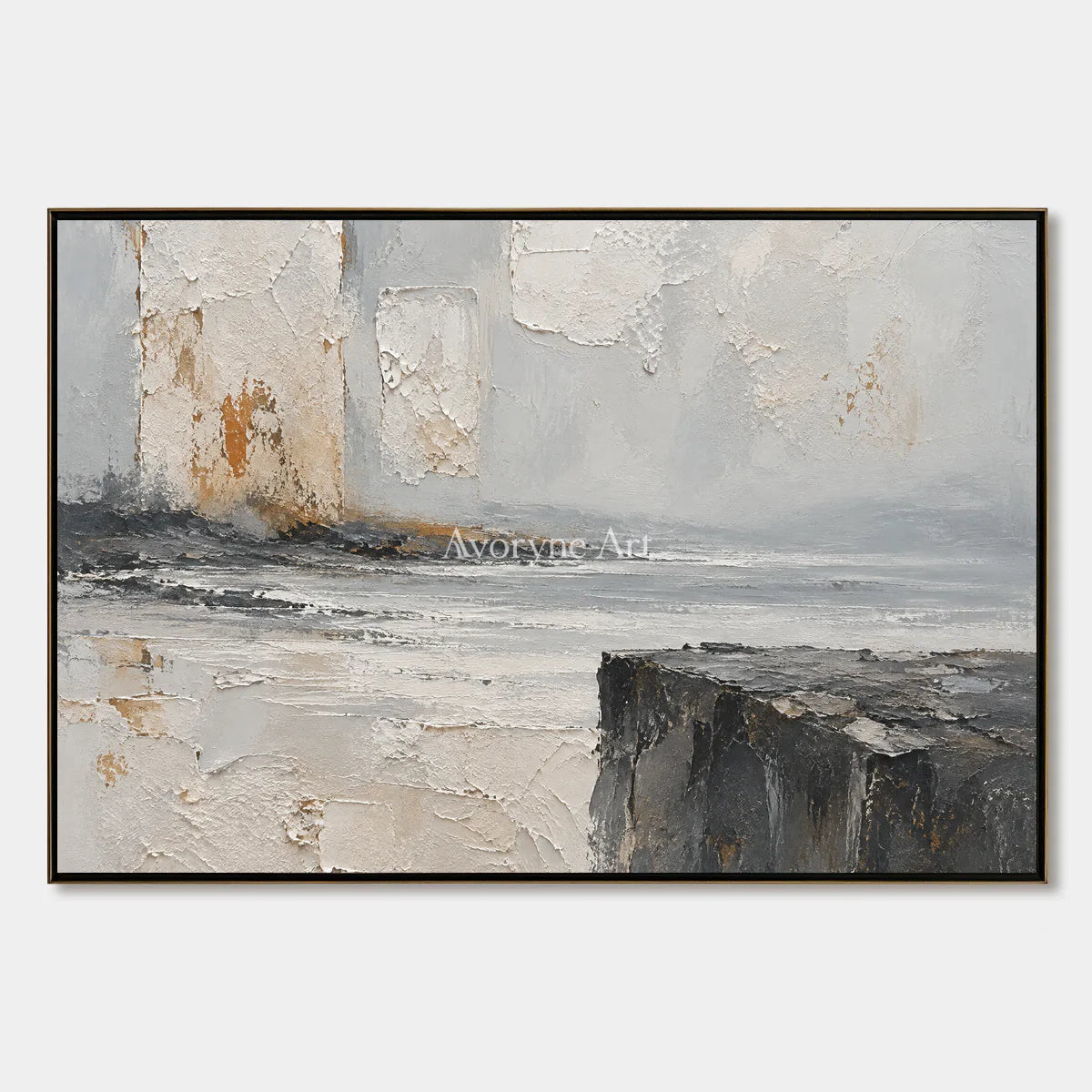 Serein Weathered Reach: Gray Landscape Texture Art — primary
