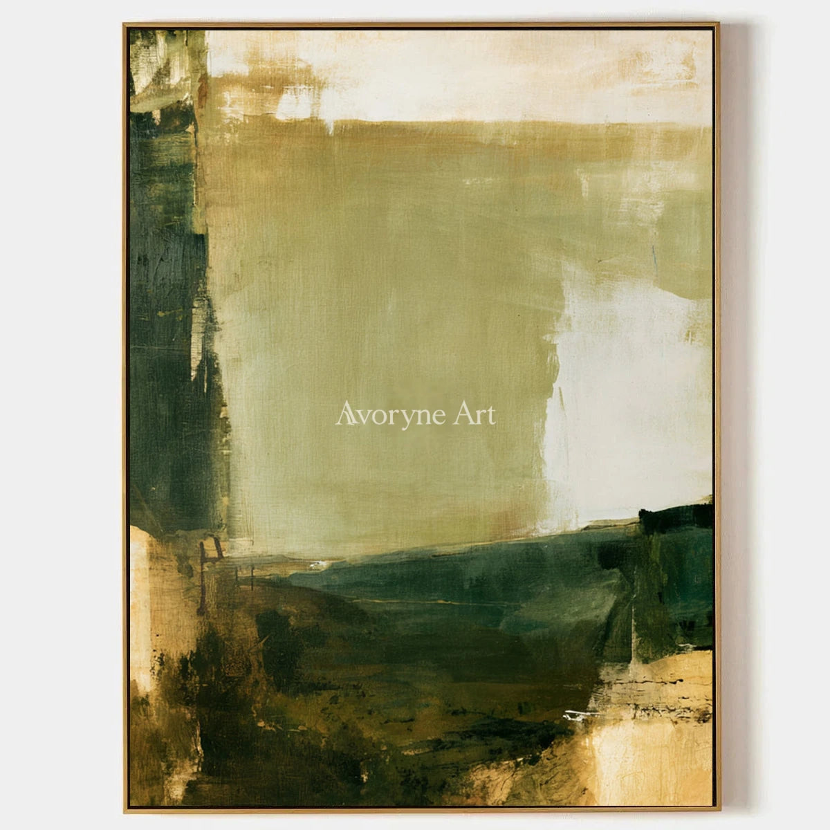 Ivory Winding Refrain: Green Brush Abstract — primary