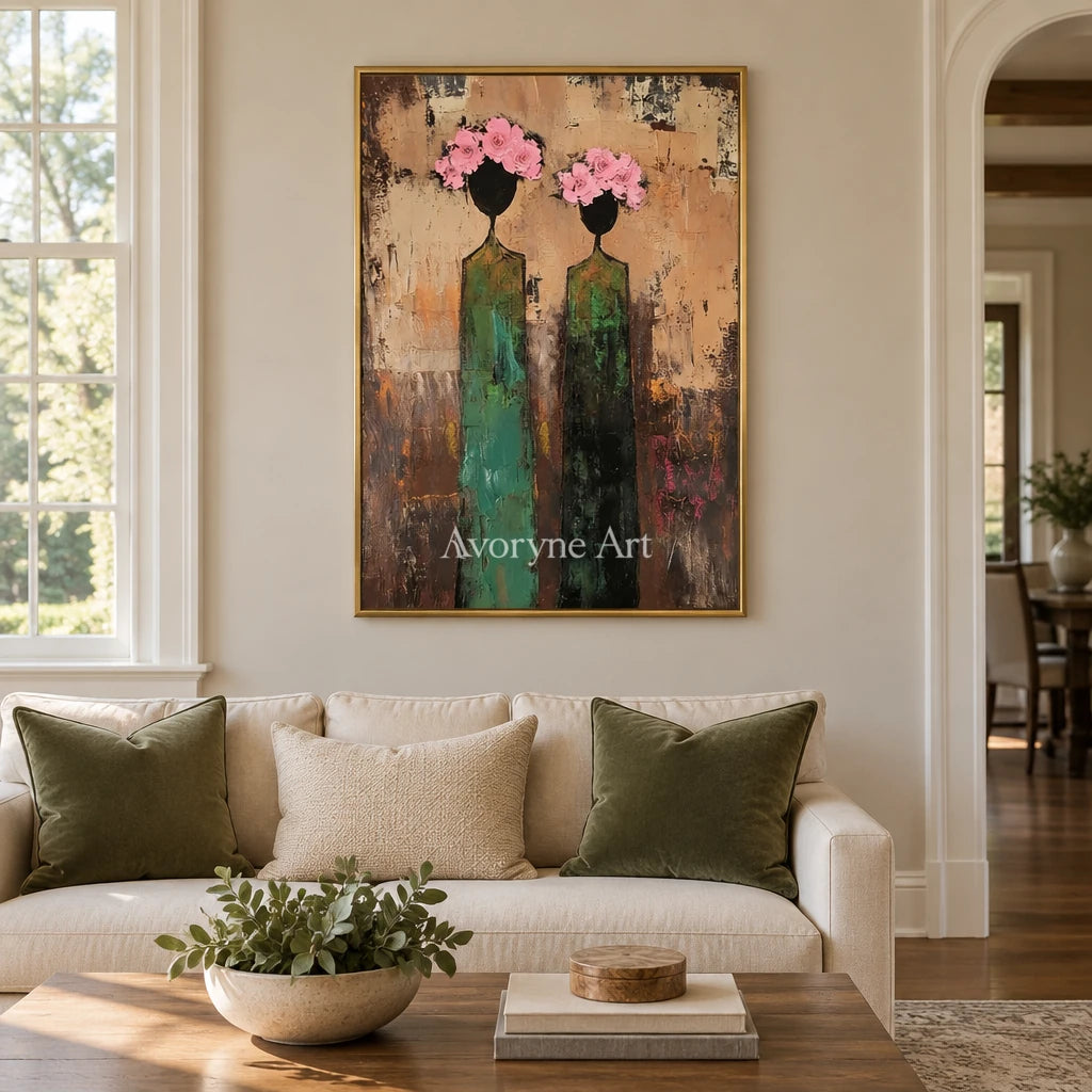 Aster Band: Green Floral Portraits — living gold