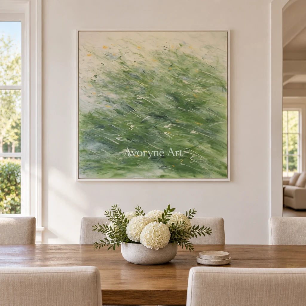 Aster Patina: Green Gesture Art — dining white