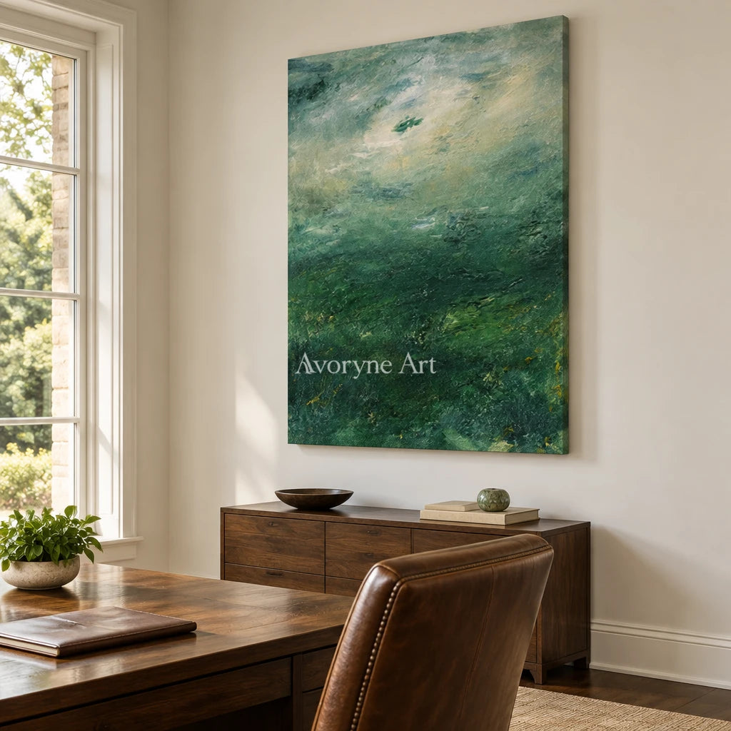 Aster Reverie: Green Meadow Art — office frameless