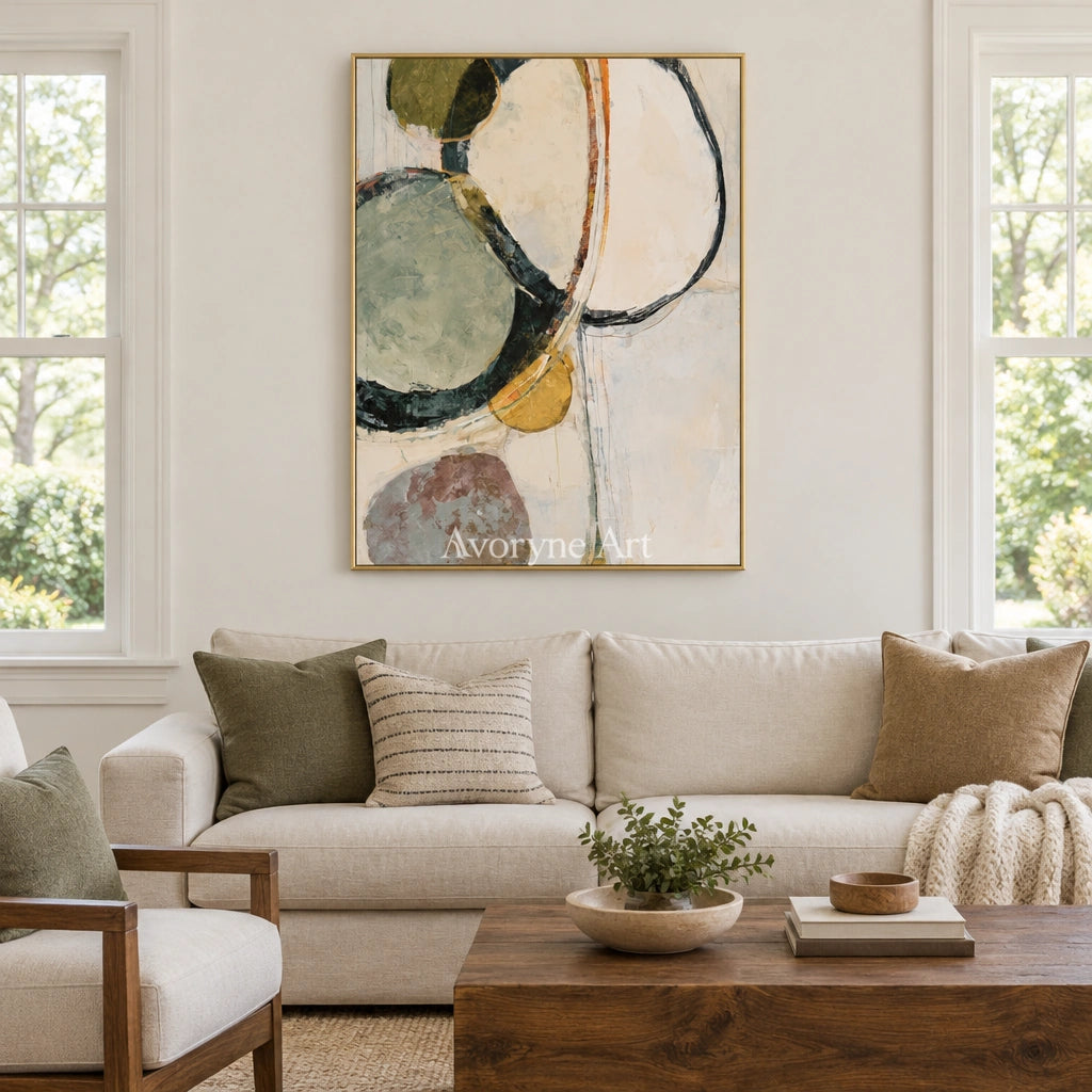Ivory Winding Echo: Green Organic Abstract — living gold