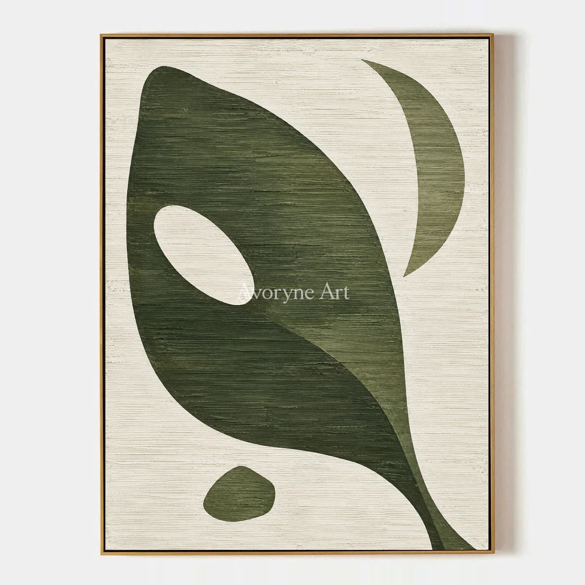 Olive Aperture: Green Organic Abstract Wall Art — primary