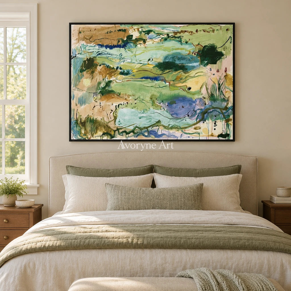 Ivory Open Trace: Green Organic Gesture — bedroom black