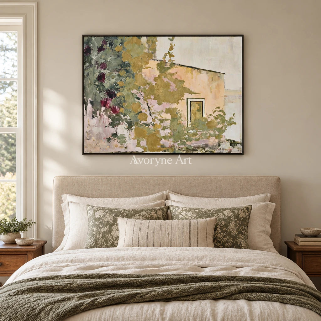 Ivory Painted Interval: Green Village Art — bedroom black
