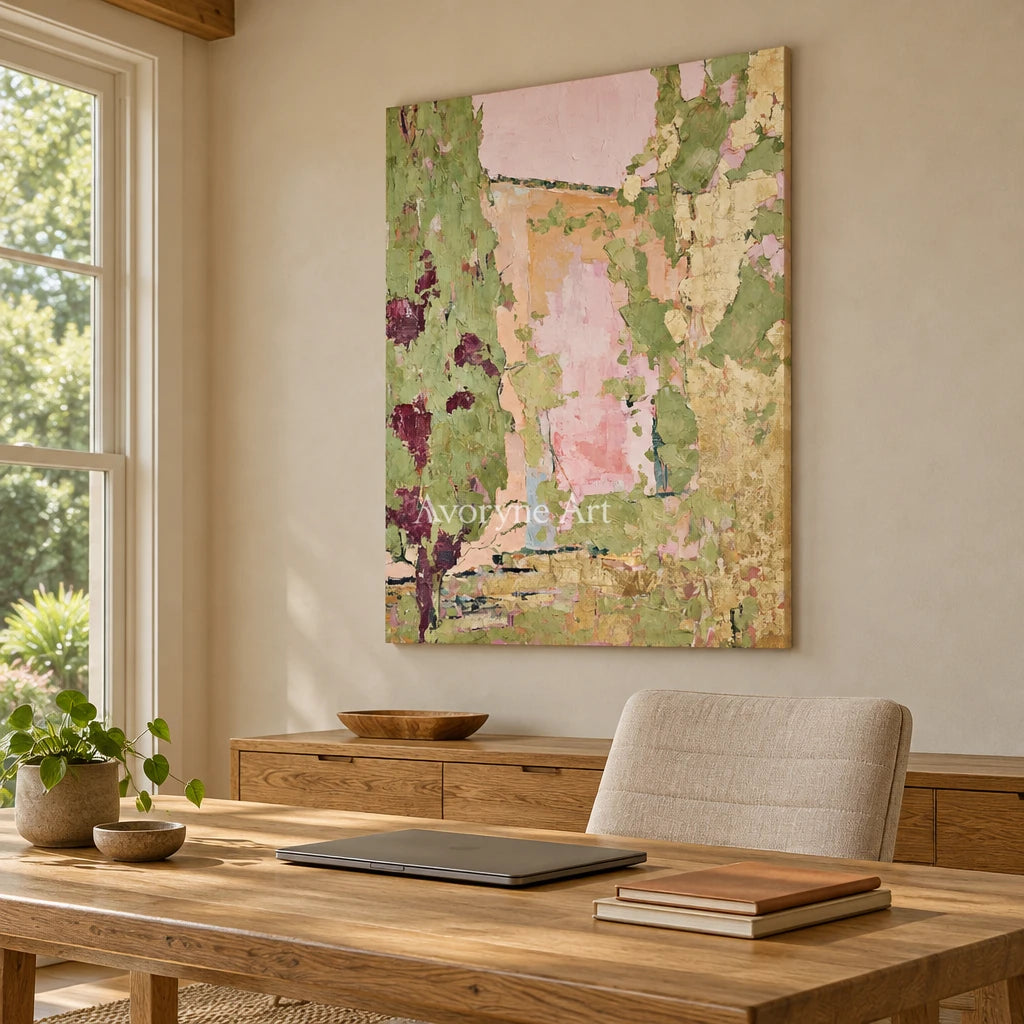 Ivory Painted Reverie: Green Village Art — office frameless