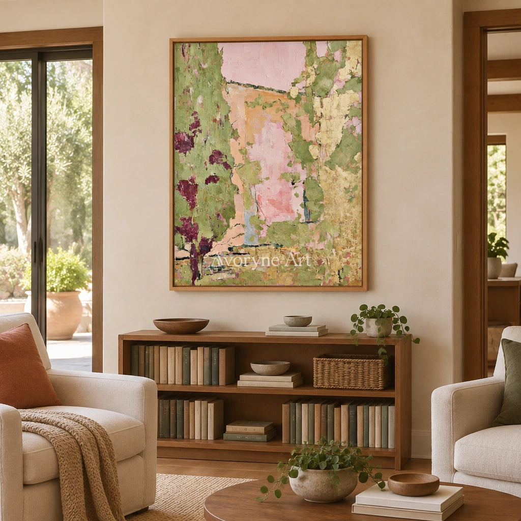 Ivory Painted Reverie: Green Village Art — villa wood