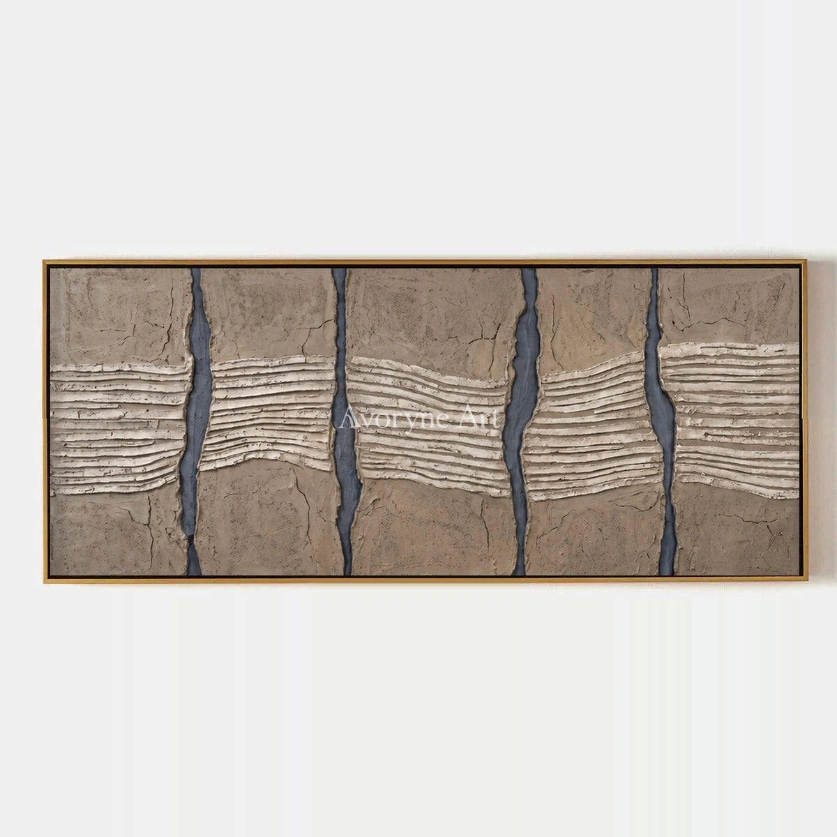 Amber Memory, hand-painted grooved texture wall art by Clara Whitmore