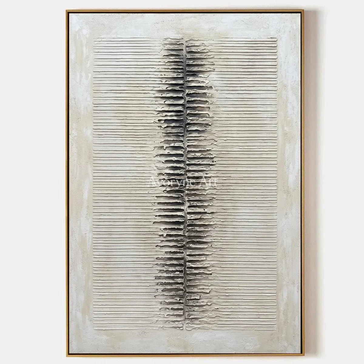 Amber Dialogue, hand-painted grooved texture wall art by Clara Whitmore