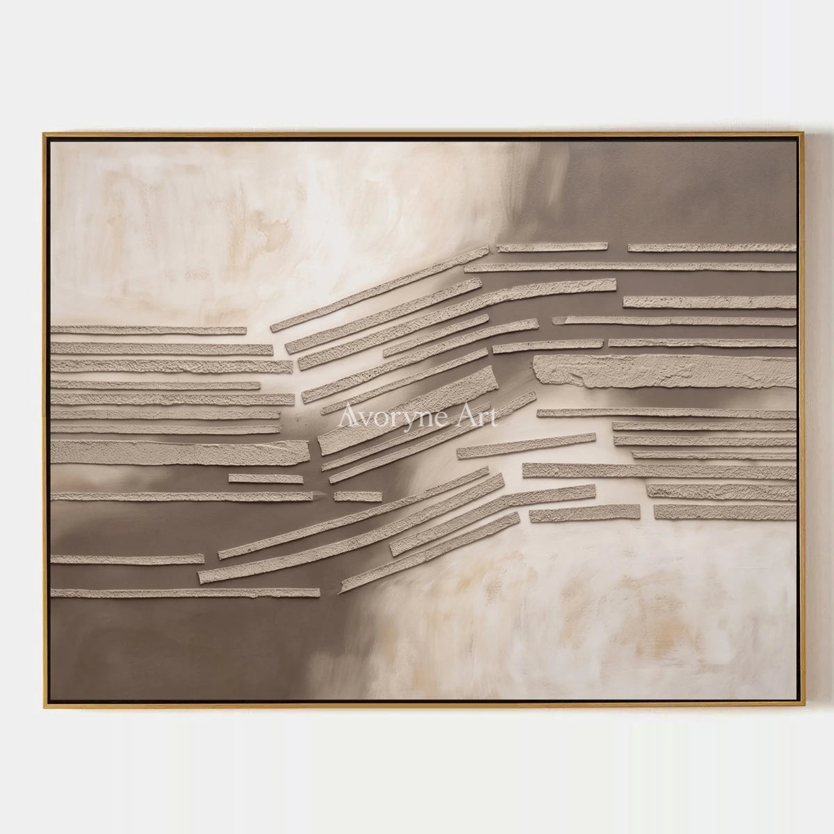 Soft Drift, hand-painted grooved texture wall art by Clara Whitmore
