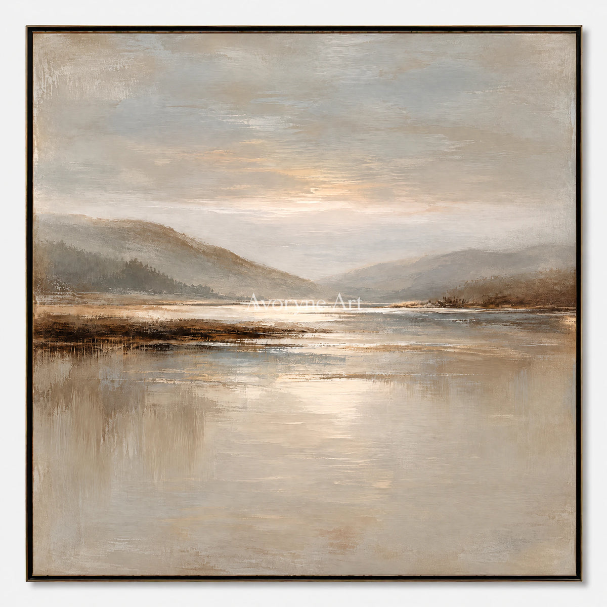 Pale Inlet: Impressionist Mountain Lake Wall Art — primary