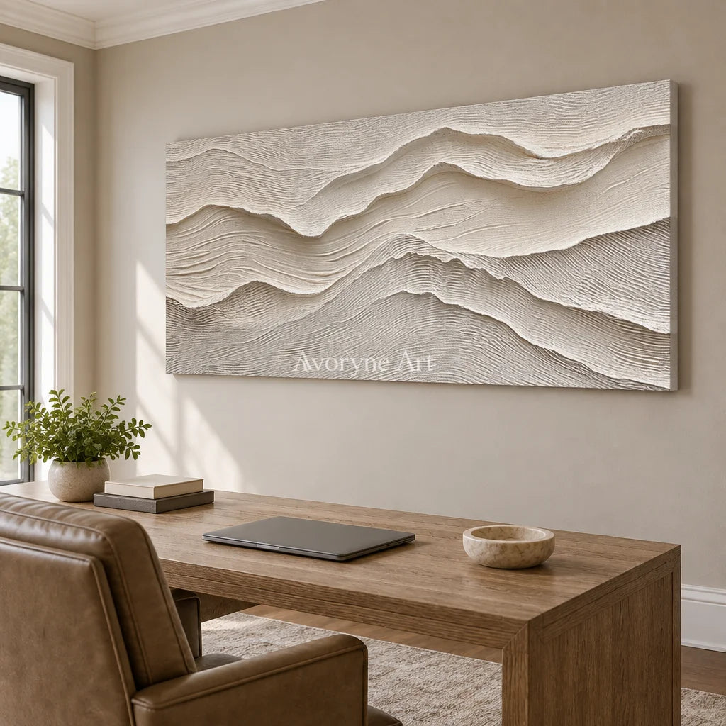 Aster Lantern: Ivory Contour Relief — office frameless