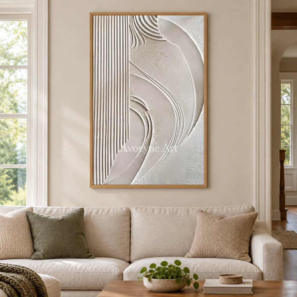 Aster Stratum: Ivory Contour Relief — villa wood