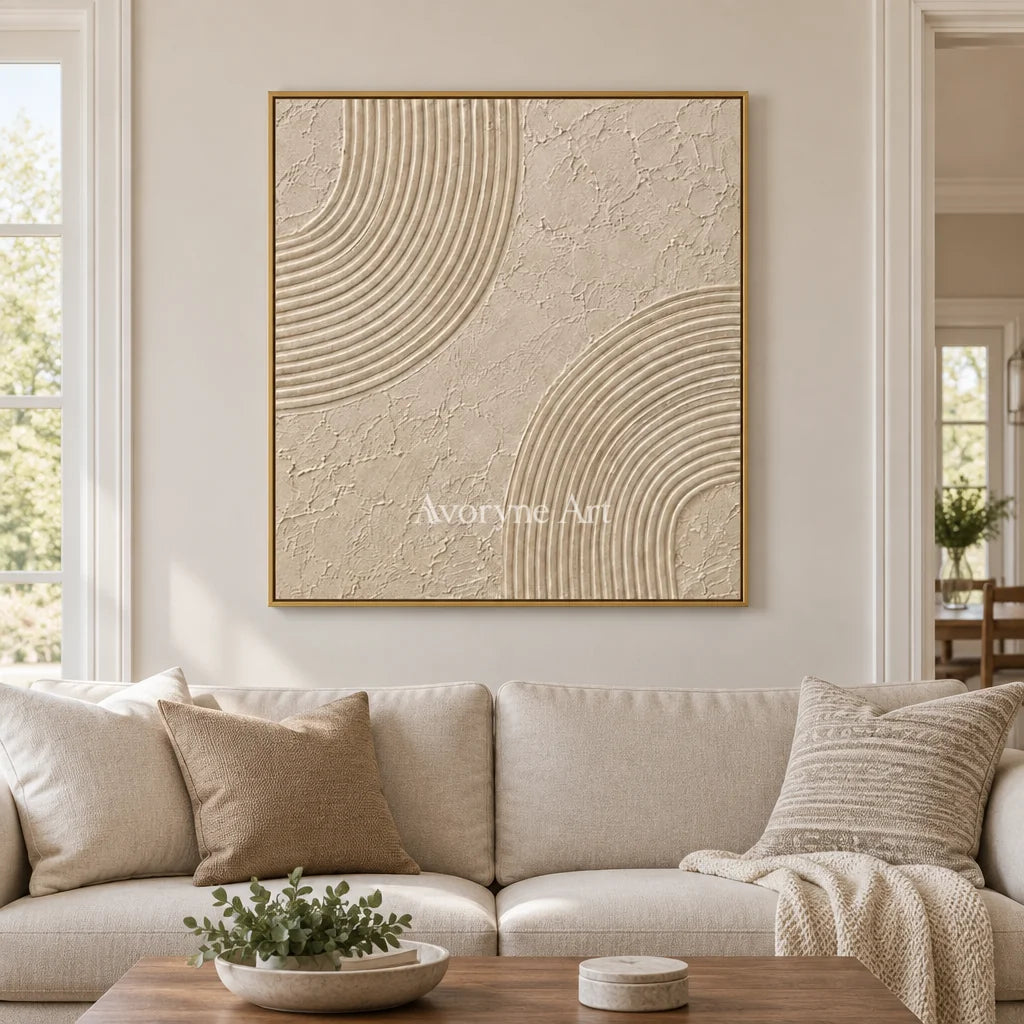 Aster Ripple: Ivory Contour Relief — living gold