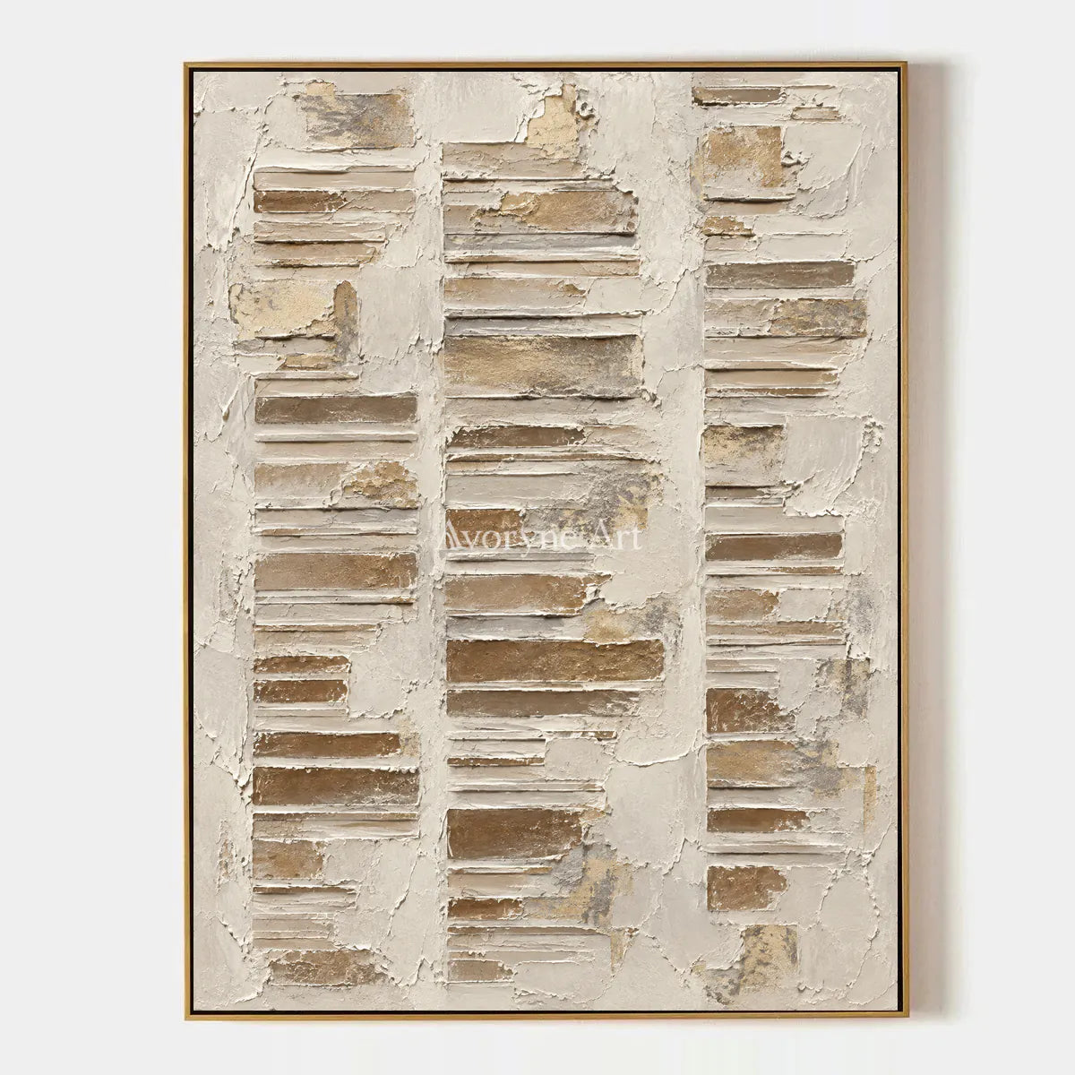 Chalk Steps: Ivory Geometric Relief Wall Art — primary