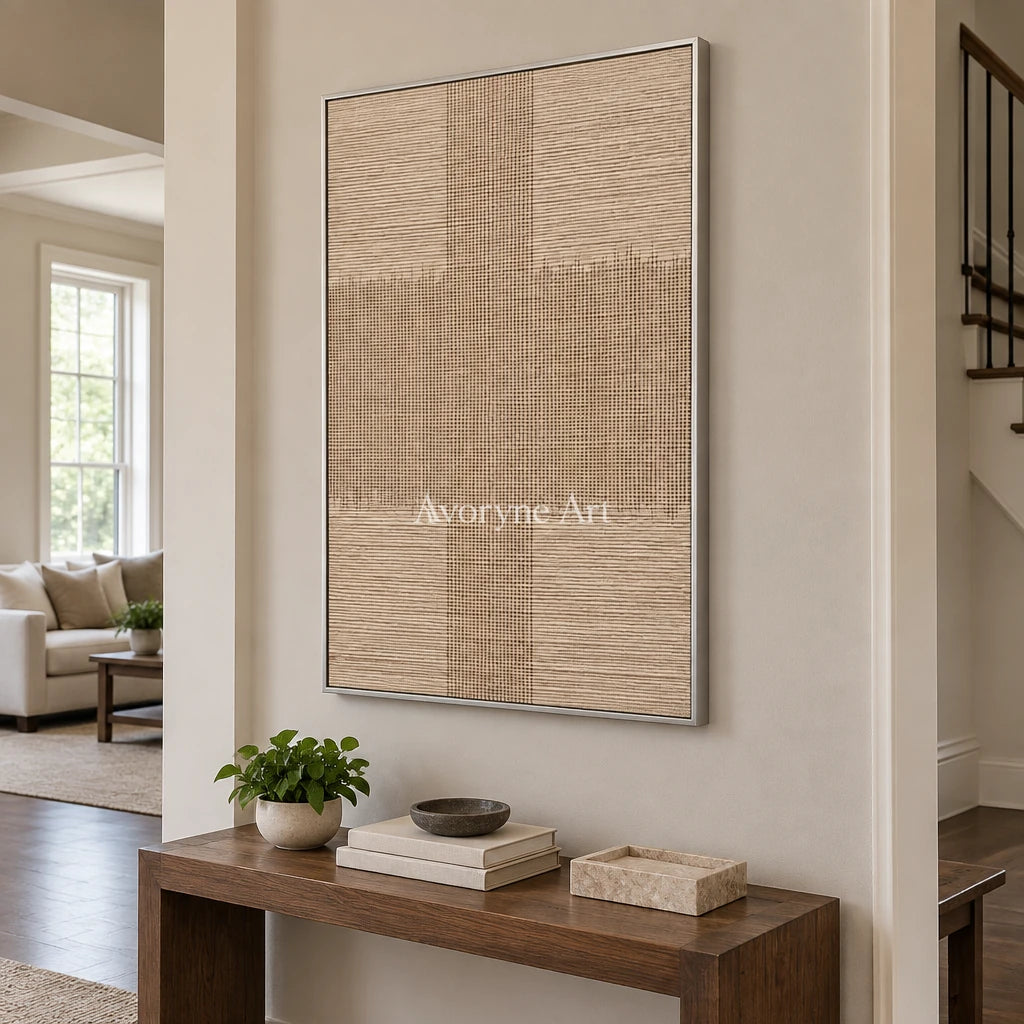 Aster Haven: Ivory Grid Texture — entry silver