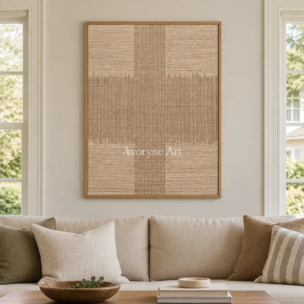 Aster Haven: Ivory Grid Texture — villa wood