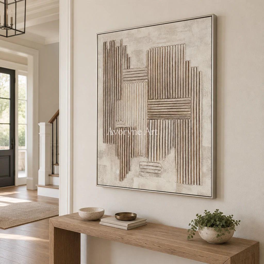 Aster Glade: Ivory Grid Texture — entry silver