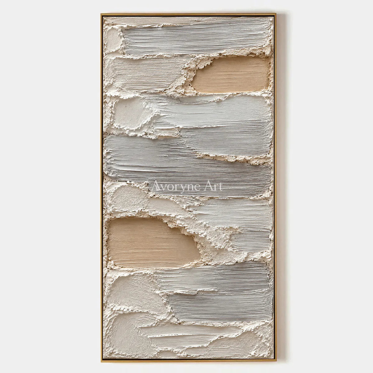 Aven Quiet Strata: Ivory Layered Texture Wall Art — primary