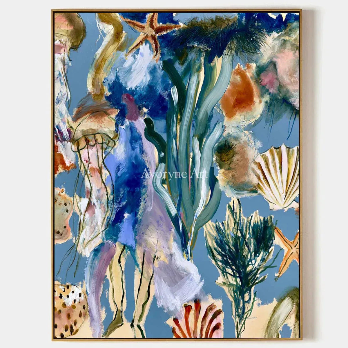 Ivory Painted Solace: Marine Botanical Art — primary