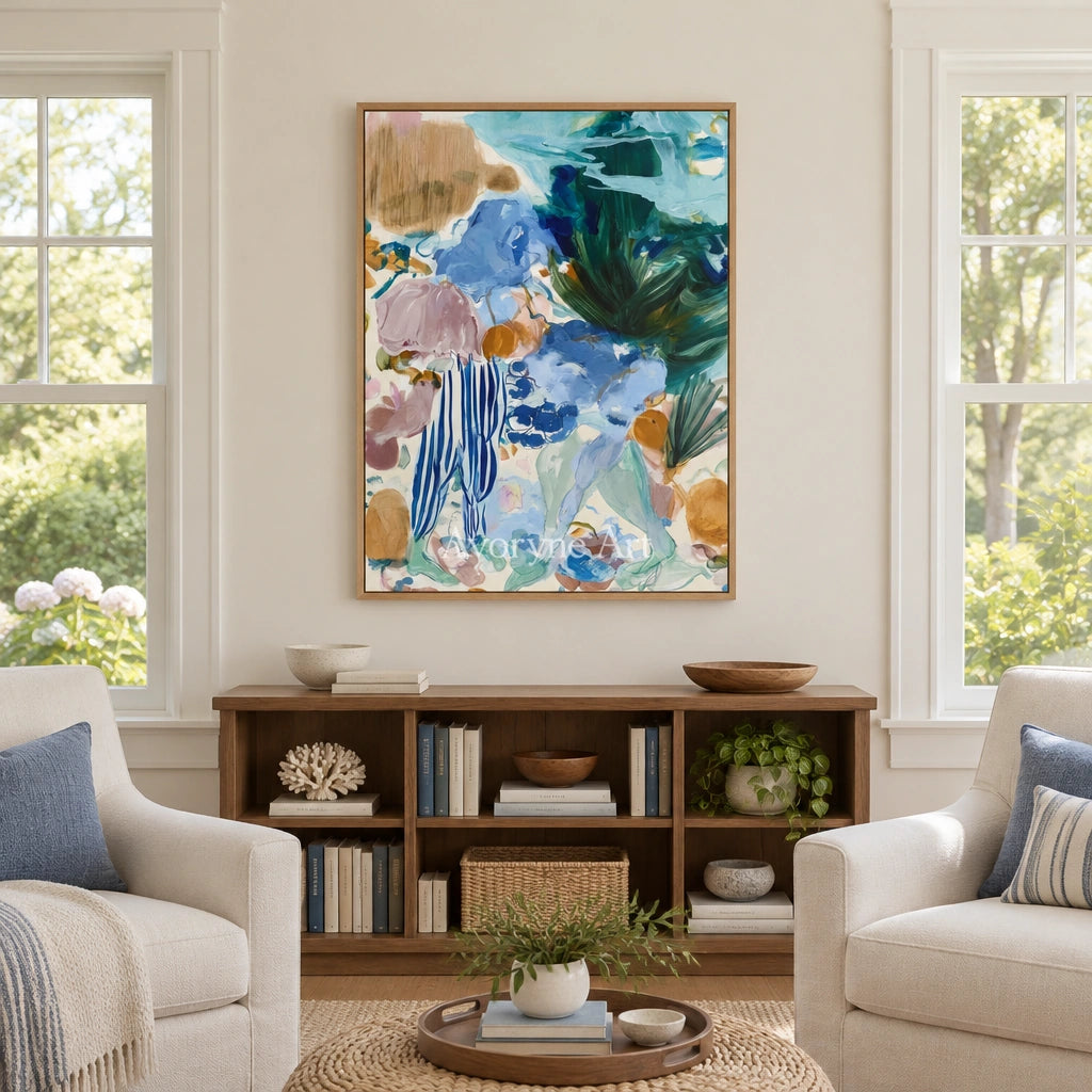 Ivory Painted Meadow: Marine Botanical Art — villa wood