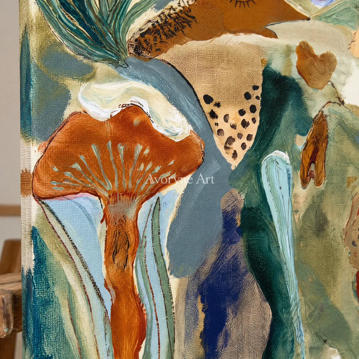 Ivory Painted Light: Marine Botanical Art — detail easel