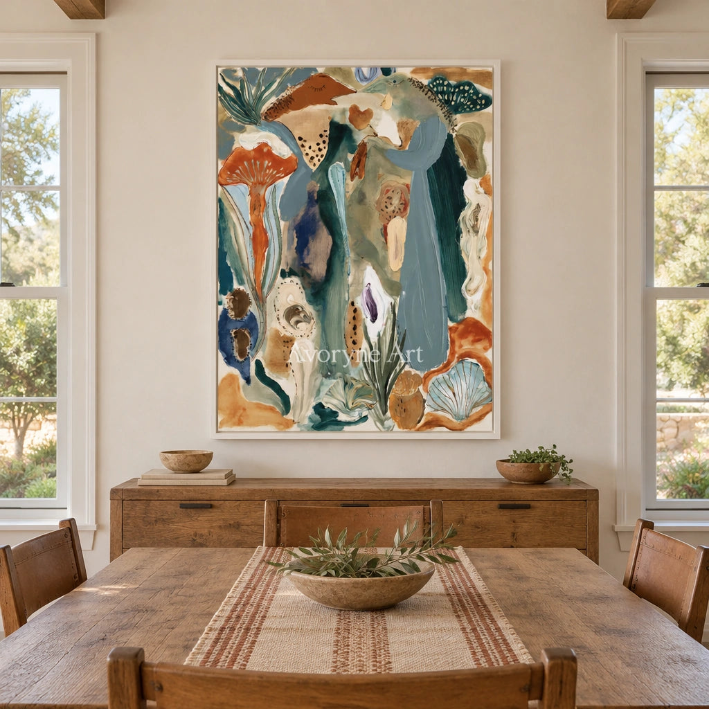 Ivory Painted Light: Marine Botanical Art — dining white