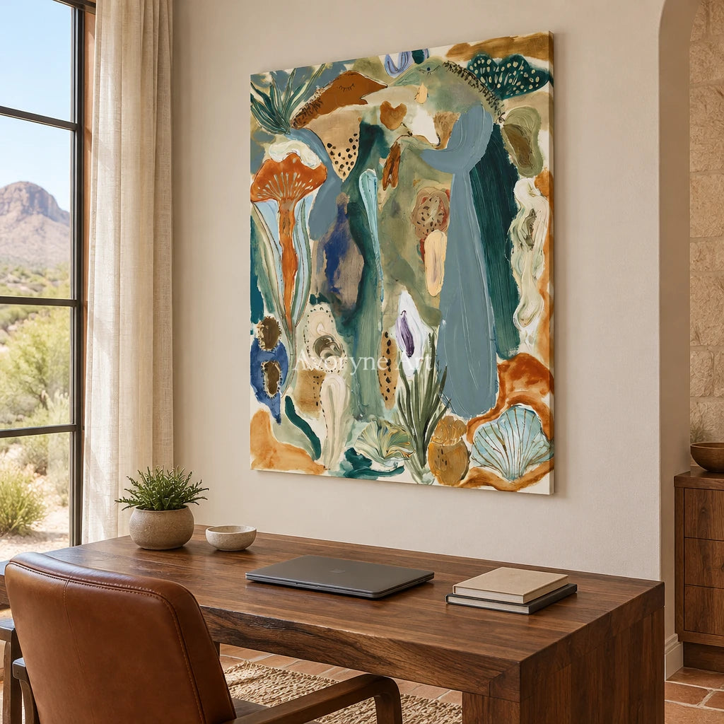 Ivory Painted Light: Marine Botanical Art — office frameless