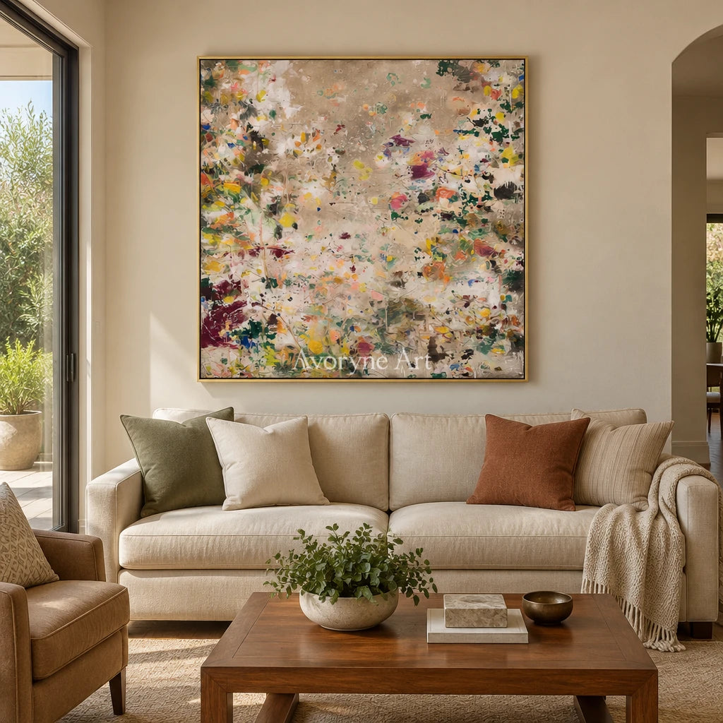 Ivory Painted Rhythm: Meadow Blossom Art — living gold