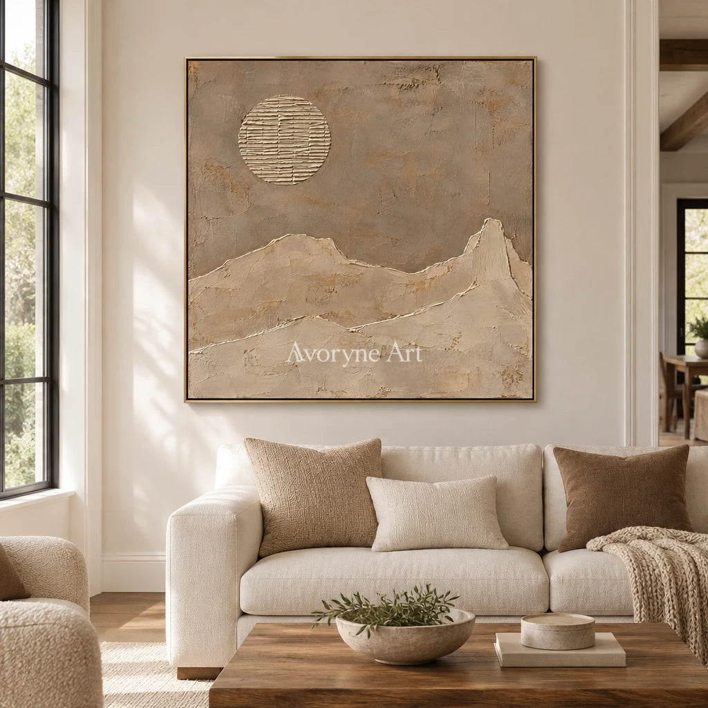 Dune Halo: Minimal Desert Landscape Wall Art — living gold