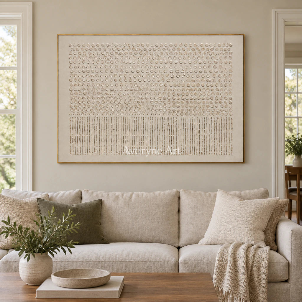 Quiet Glyphs: Minimalist Relief Panorama Wall Art — living gold