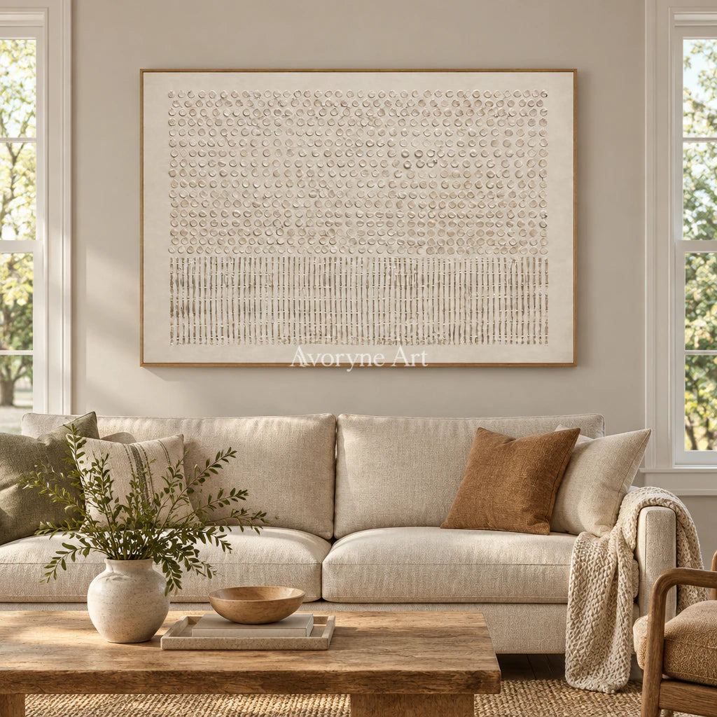 Quiet Glyphs: Minimalist Relief Panorama Wall Art — villa wood