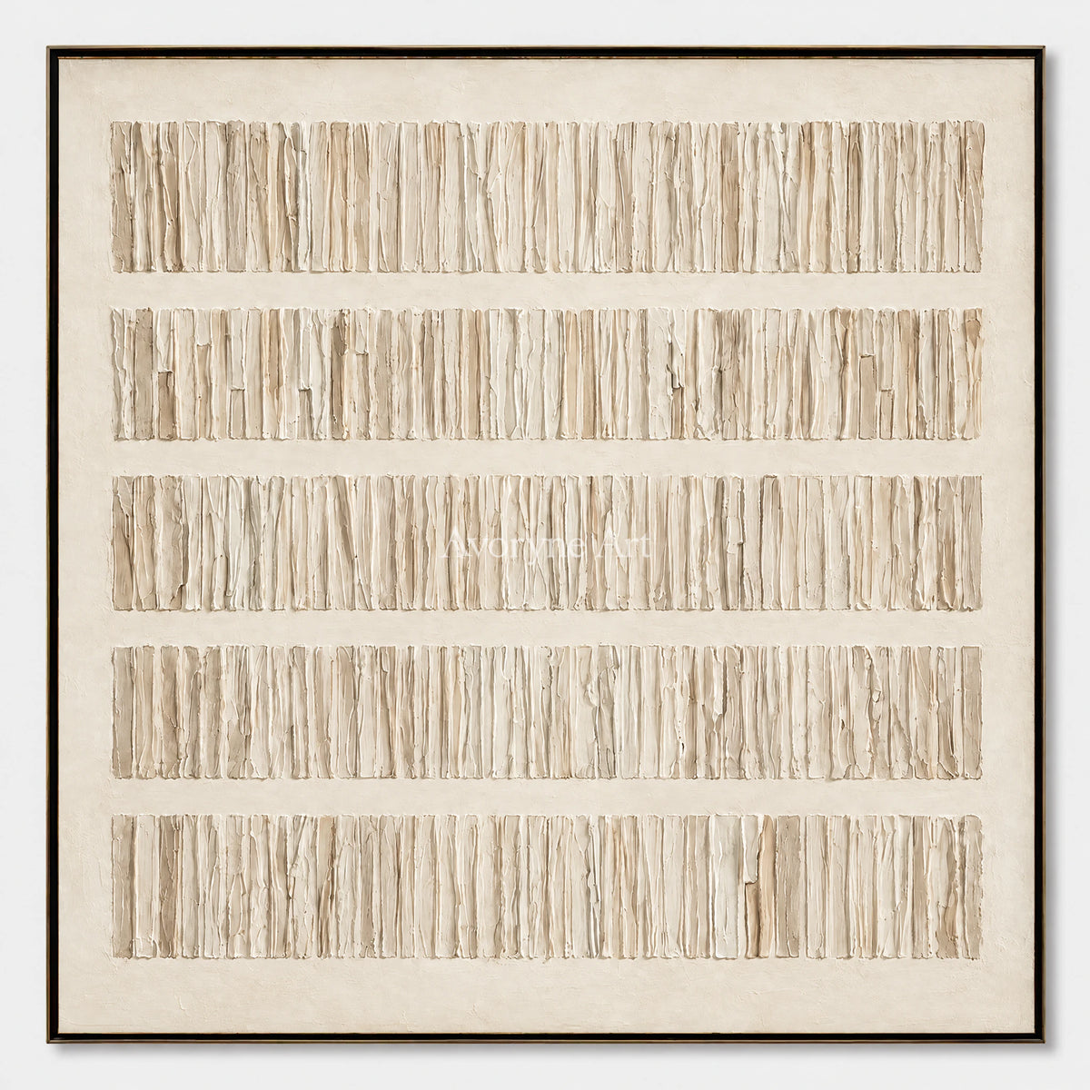 Linen Cadence: Minimalist Textured Relief Wall Art — primary