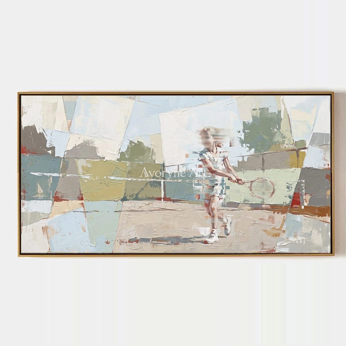 Faint Reverberation, hand-painted motion figure wall art by Sofia Alvarez
