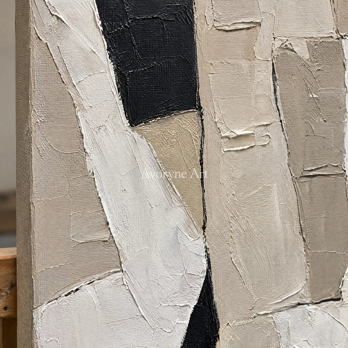 Aster Turn: Neutral Block Abstract — detail easel