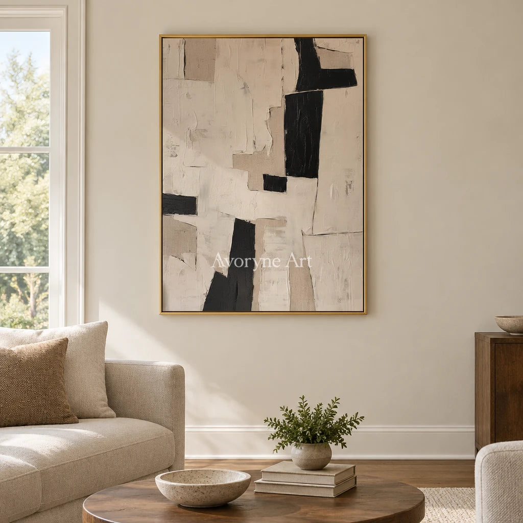 Aster Marsh: Neutral Block Abstract — living gold