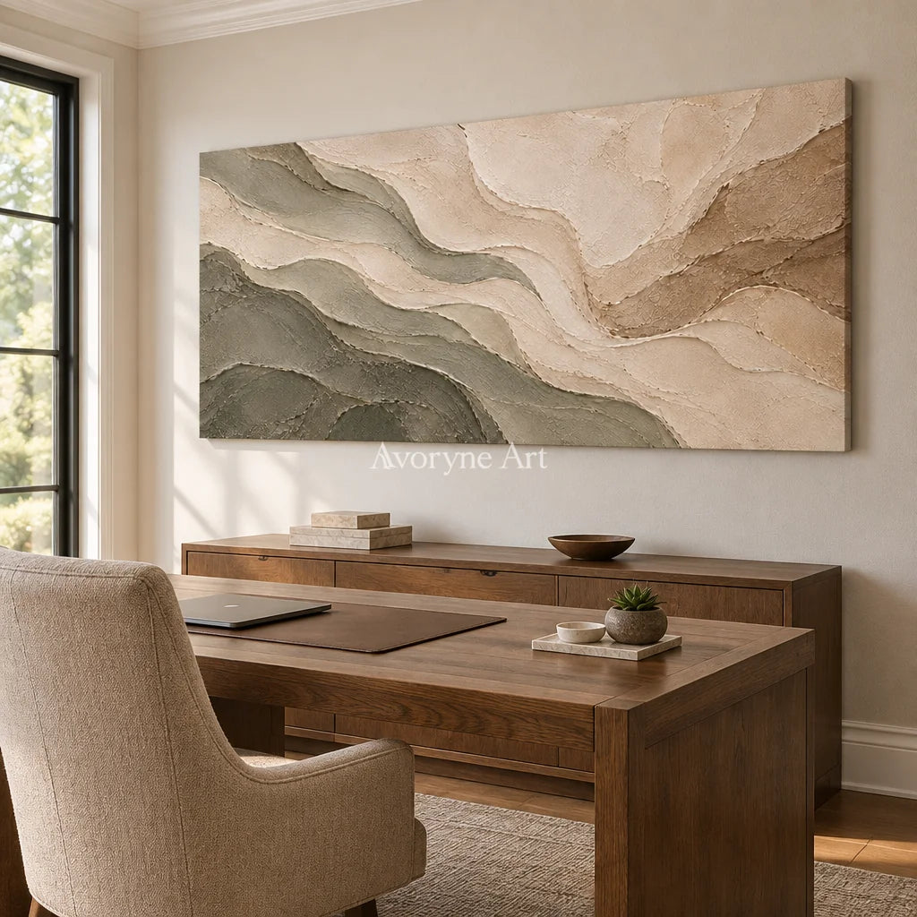 Aster Pebble: Neutral Coastal Relief — office frameless