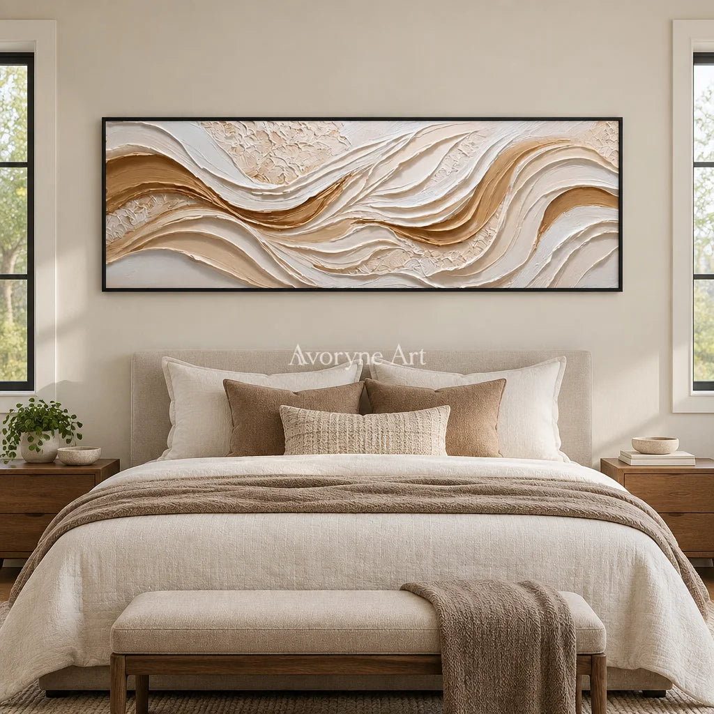 Aster Stream: Neutral Flow Relief — bedroom black