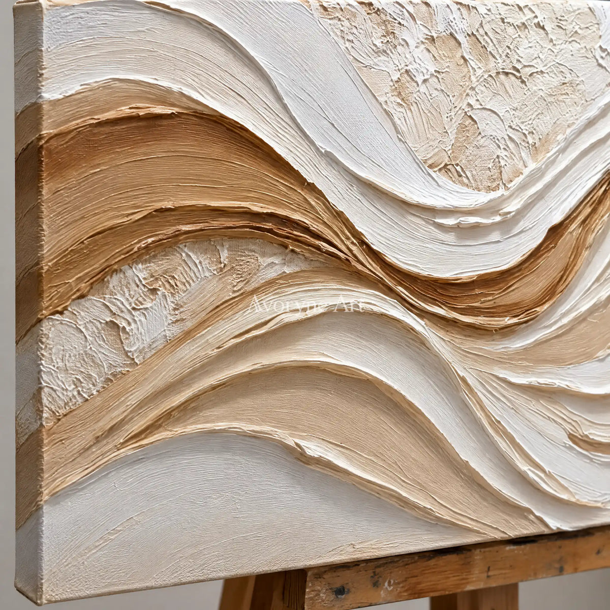 Aster Stream: Neutral Flow Relief — detail easel