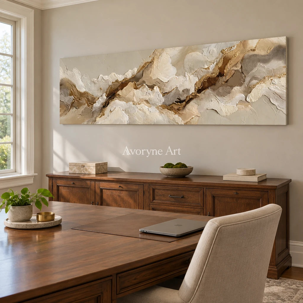 Aster Grain: Neutral Flow Relief — office frameless