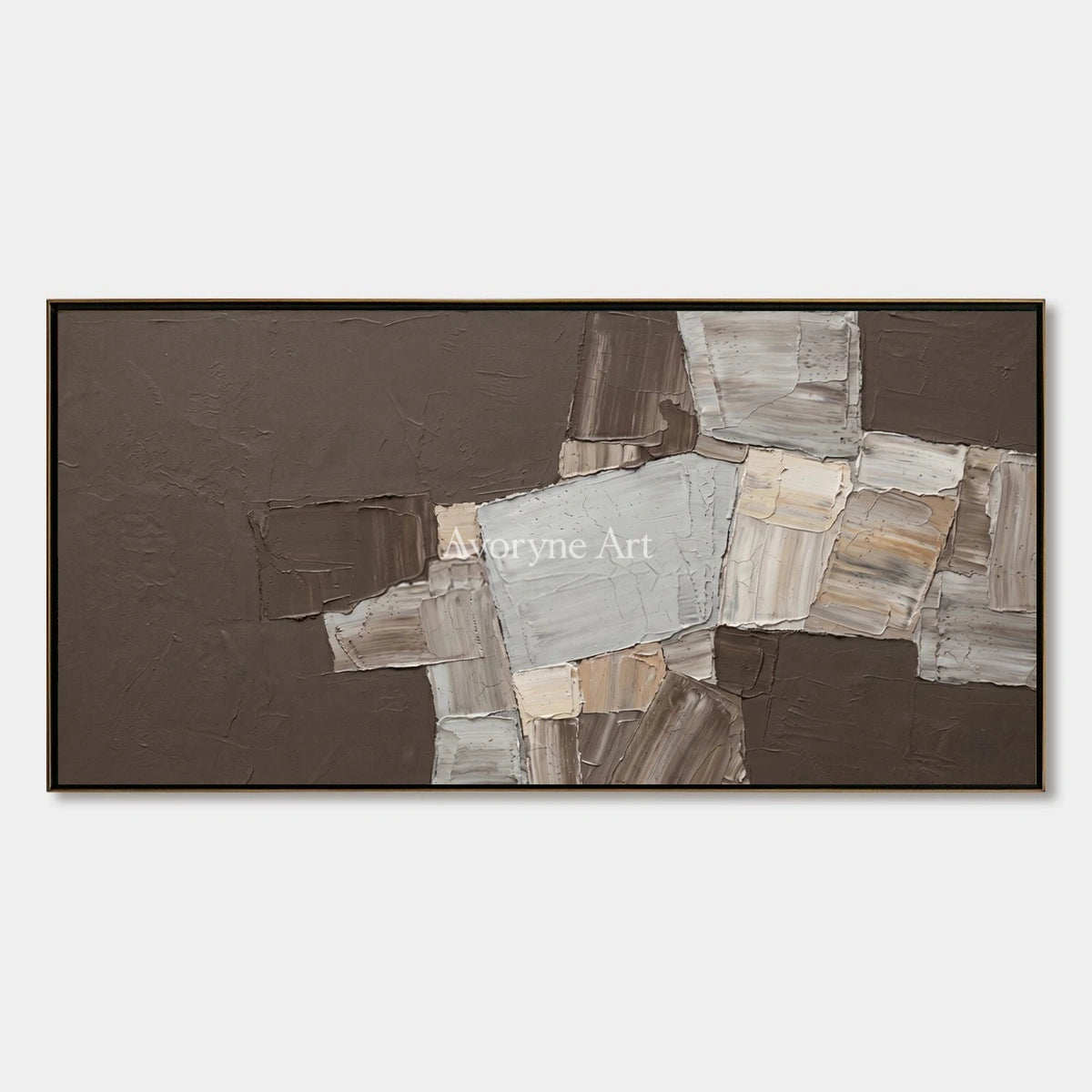 Hushed Sonata, hand-painted neutral geometric relief wall art by Lukas Meyer