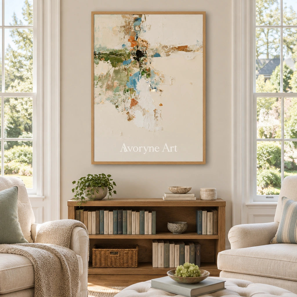Ivory Winding Trace: Neutral Gesture Art — villa wood
