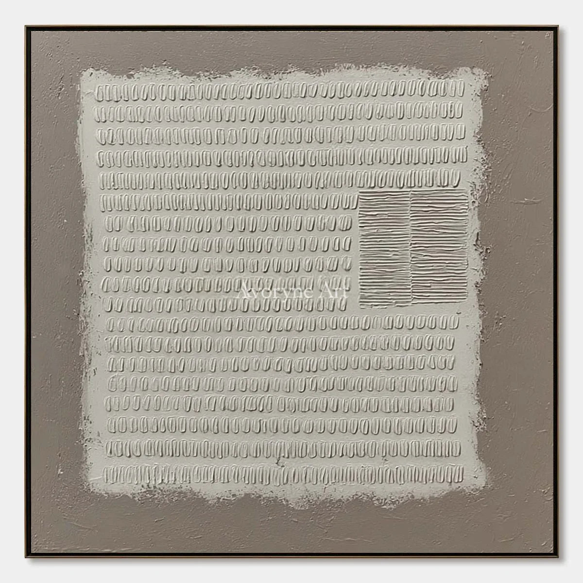 Woven Mosaic, hand-painted neutral grid texture wall art by Lin Qiao
