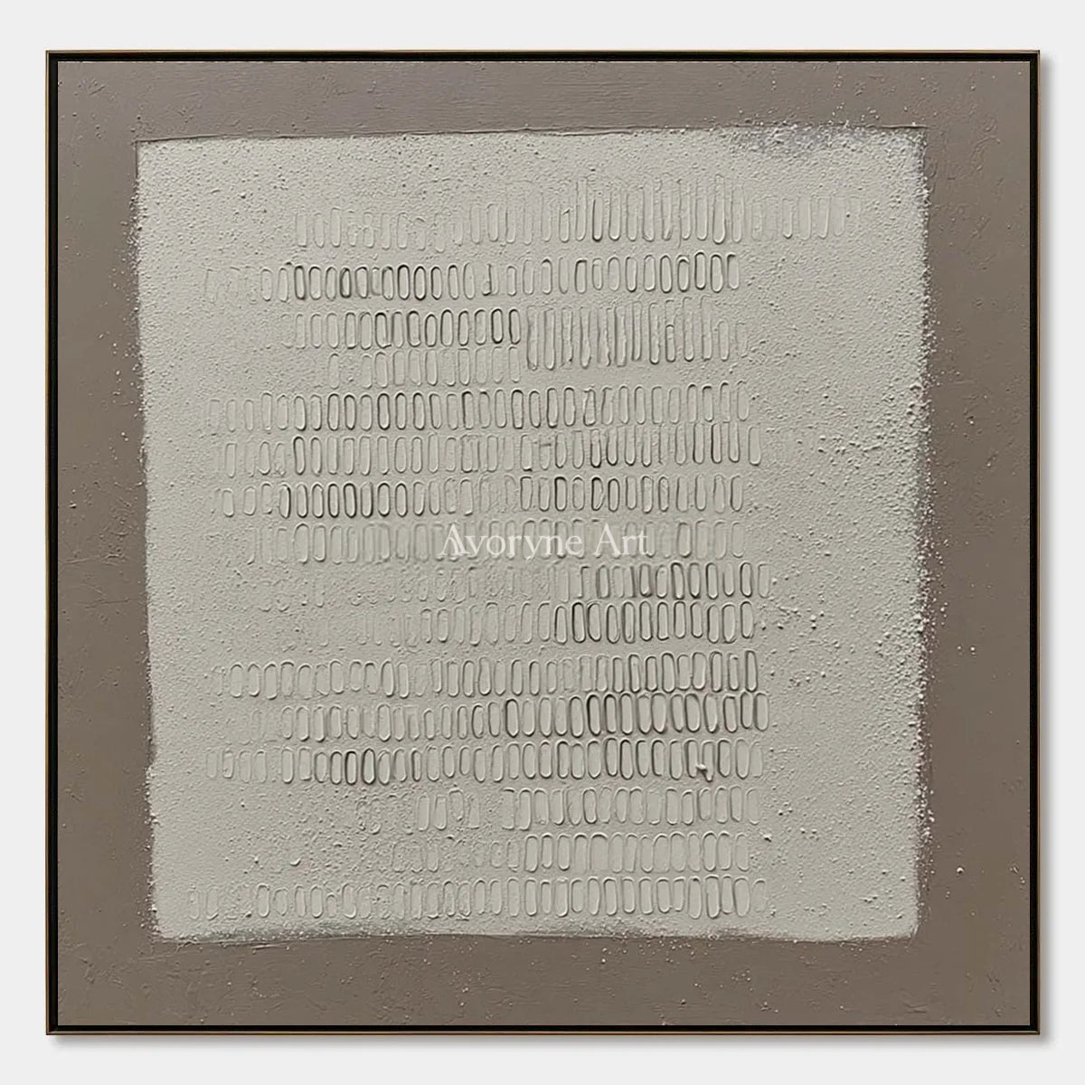 Woven Solace, hand-painted neutral grid texture wall art by Lin Qiao