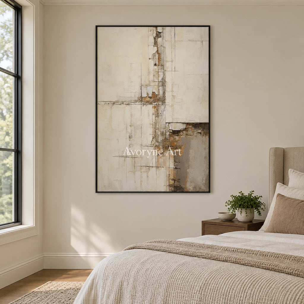 Aster Zephyr: Neutral Layered Abstract — bedroom black