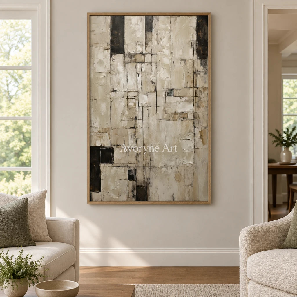 Aster Loom: Neutral Layered Abstract — villa wood