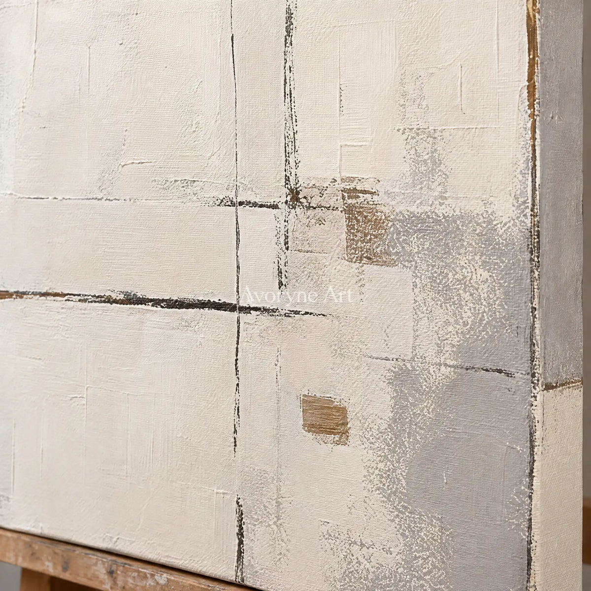 Aster Umber: Neutral Layered Abstract — detail easel